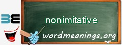 WordMeaning blackboard for nonimitative